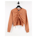 Russell Athletic cropped crew neck sweatshirt-Copper