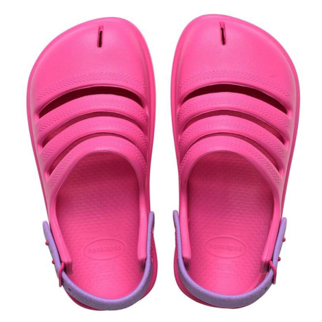 Dětské pantofle Havaianas CLOG růžová barva