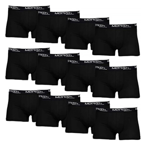 Merish - Kvalitní pánské boxerky 12 kusů Barva: Černá