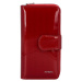 Dámská kožená lakovaná peněženka s bočním zipem Lozán, červená lak