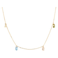 PDPAOLA Okouzlující pozlacený náhrdelník s přívěsky RAINBOW Gold CO01-866-U