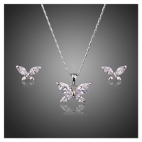 Francesca Petrucci Souprava náhrdelníku a náušnic Swarovski Elements Maria - motýlek SET0218 Bíl