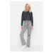 Trendyol Gray Ripped High Waist Wide Leg Jeans