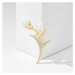 Éternelle Brož s perlou a zirkony Stefi - tulipán B7215-XR02246C Zlatá