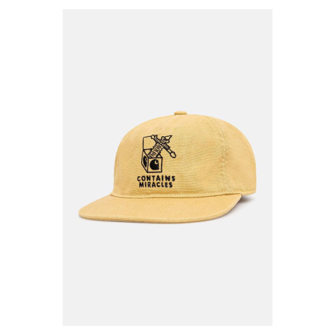 Bavlněná baseballová čepice Carhartt WIP Stamp Cap béžová barva, s aplikací, I033625.23FXX