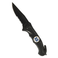 Zavírací nůž RESCUE Mil-Tec® s kombinovaným ostřím – černý – Černá