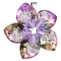 Evolution Group Stříbrný přívěsek s krystalem Swarovski fialová květina 34072.5