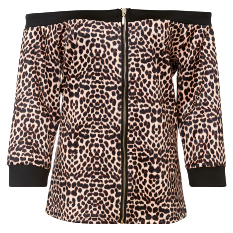 Bonprix BODYFLIRT Carmen tričko se leopardím vzorem Barva: Béžová, Mezinárodní