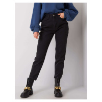 Černé dámské džíny s vysokým pasem -black Černá