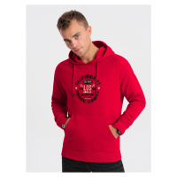Ombre Men's printed kangaroo sweatshirt - red