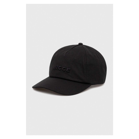 Bavlněná baseballová čepice Nicce černá barva