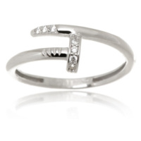 Dámský prsten z bílého zlata hřebík PR0648F + DÁREK ZDARMA