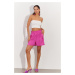 Cool & Sexy Women's Fuchsia Pocket Linen Shorts NH59