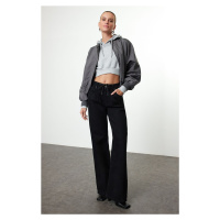 Trendyol Black High Waist Tie Wide Leg Jeans