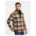 Ombre Men's plaid flannel shirt - yellow and black