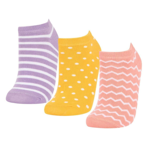 DEFACTO Women's 3-Piece Cotton Booties Socks