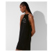 Šaty karl lagerfeld beach dress w/ tie neck černá