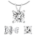 Silvego Stříbrný set šperků s čirým křišťálovým sklem JJJSQ55 (náušnice, přívěsek)
