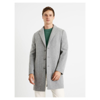 Světle šedý pánský kabát Celio Cubiais