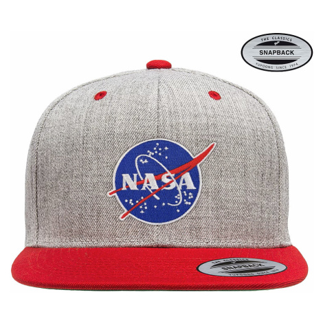 NASA kšiltovka, NASA Insignia Premium Snapback Heather Grey Red Onesize, unisex HYBRIS