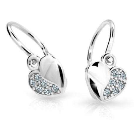 Dětské náušnice Danfil srdíčka C2160 z bílého zlata