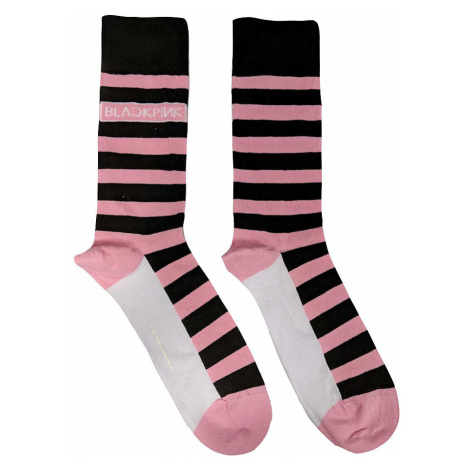 BlackPink ponožky, Stripes &amp; Logo Pink, unisex RockOff