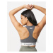 ASOS 4505 scoop neck sports bra in cotton touch with logo elastic-Grey