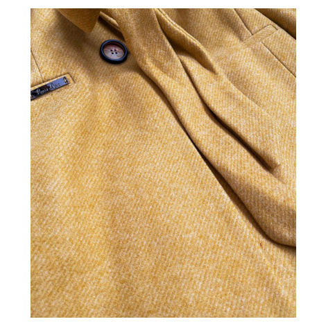 Dámský kabát s přídavkem vlny RL PL-2715.31P žlutý - Rosse Line FPrice