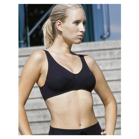 Dámská podprsenka sportovní, bez kostice, šité, jednobarevné 97017P - tm. šedá