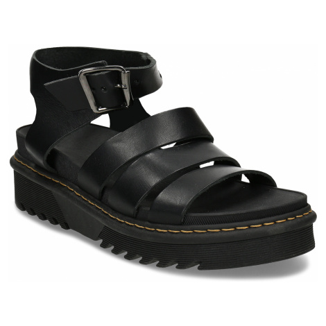 Černé kožené dámské sandály
