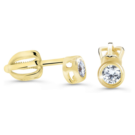 Cutie Diamonds Minimalistické peckové náušnice ze žlutého zlata s brilianty DZ62231-30-00-X-1 Cutie Jewellery