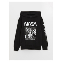 LC Waikiki Boys' Nasa Printed Long Sleeve Hoodie