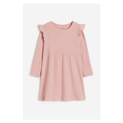 H & M - Šaty z žebrovaného žerzeje - růžová H&M