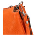 Kožená trendová crossbody kabelka Ilaria, oranžová