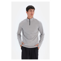 Dagi Men's Light Gray Zipper Collar Sweatshirts
