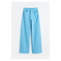 H & M - Široké keprové kalhoty - modrá