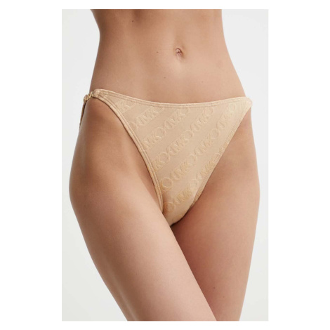 Plavkové kalhotky MICHAEL Michael Kors STRING BIKINI BOTTOM béžová barva, MM13095