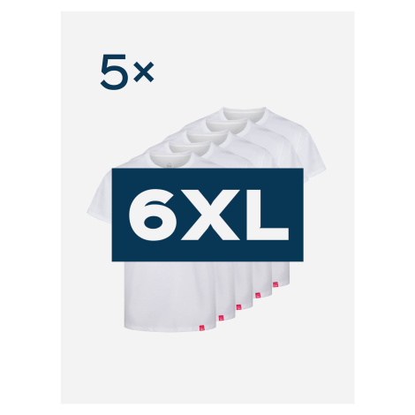 Pětipack bílých pánských triček AGEN - 6XL