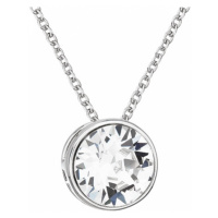 Stříbrný náhrdelník s krystalem Swarovski bílý kulatý 32069.1