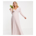 TFNC Maternity Bridesmaid wrap front maxi dress with back detail in mink-Pink