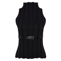 Trendyol Limited Edition Black Belted Knitwear Sweater