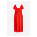H & M - MAMA Žerzejové šaty's hranatým výstřihem - červená