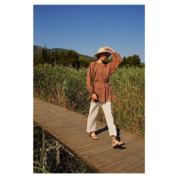 DEFACTO Manuka X Straight Fit Basic Linen Trousers