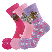 Dívčí ponožky Boma - Filip 05 ABS, růžová, fialková Barva: Růžová