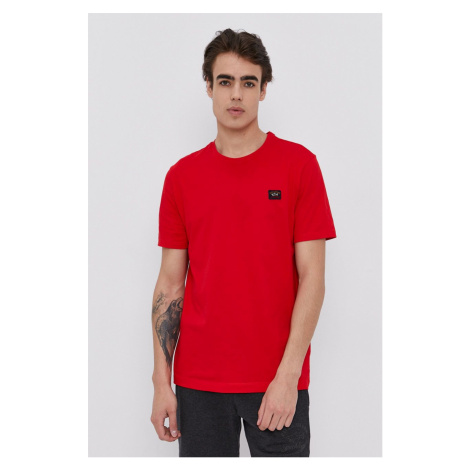Bavlněné tričko Paul&Shark červená barva, hladké Paul shark