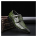 Kožené polobotky crocodile pánské business obuv s pásky