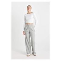 DEFACTO Wide Leg Wide Leg High Waist Basic Straight Standard Length Trousers