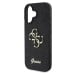 Guess PU Fixed Glitter 4G Metal Logo Zadní Kryt pro iPhone 16 Plus Black