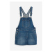 H & M - Džínová šatová sukně s laclem - modrá