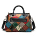 Luxusní kožená kabelka barevná patchwork